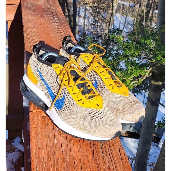 Nike Air Max Flyknit Racer Men's‎ FD2764-700 Elemetal Gold Sneakers Shoe Size 10 - Picture 6 of 17